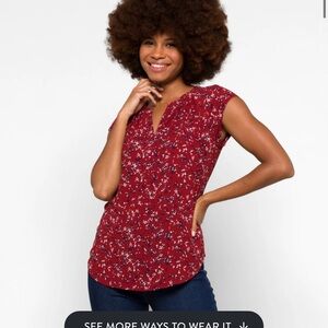 41 Hawthorn Morey Split Neck Short Sleeve Blouse‎